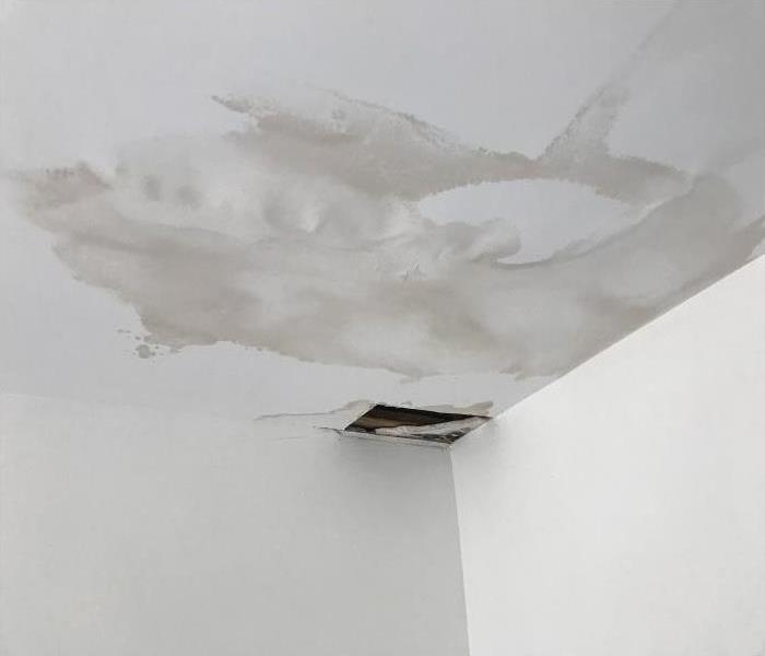Water damage to a ceiling